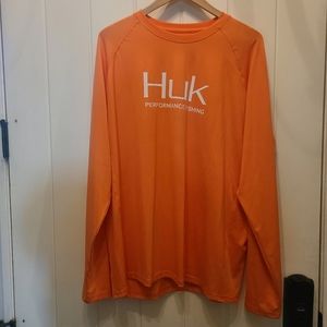 XL Huk Fishing Long Sleeve - Orange